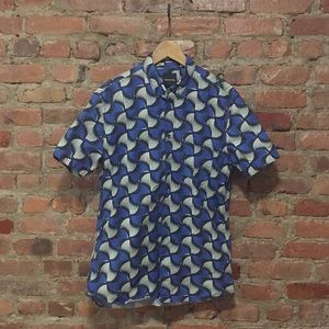 Barney Cools pattern ss button down shirt